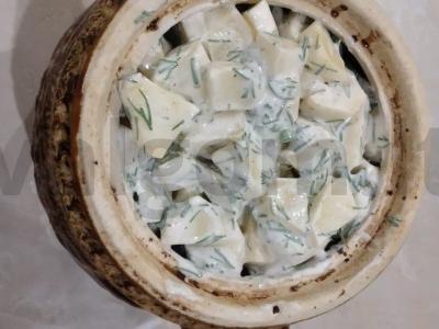 Skani troškinys su faršu, krapais ir grietine puode Žingsnis 6