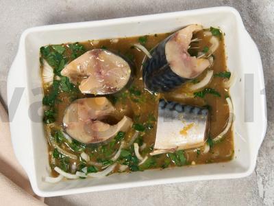 Skumbrė su garstyčiomis, medumi ir citrina orkaitėje Žingsnis 4