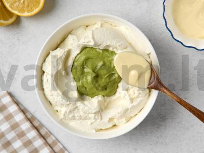 Matcha sūrio pyragas be kepimo Žingsnis 7