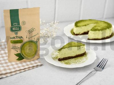 Matcha sūrio pyragas be kepimo pagrindine nuotrauka