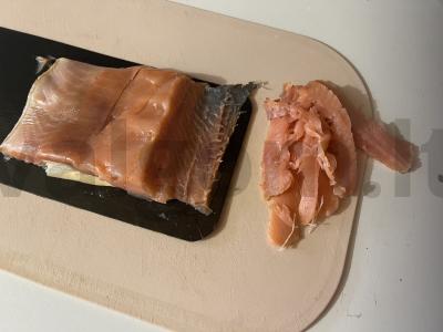 Kreminiai skrebučiai su varškės sūriu ir lašiša Žingsnis 3