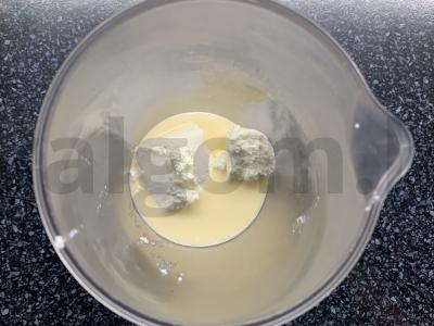 Desertas iš jogurto, varškės, muesli ir aviečių Žingsnis 4