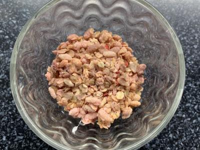 Desertas iš jogurto, varškės, muesli ir aviečių Žingsnis 6