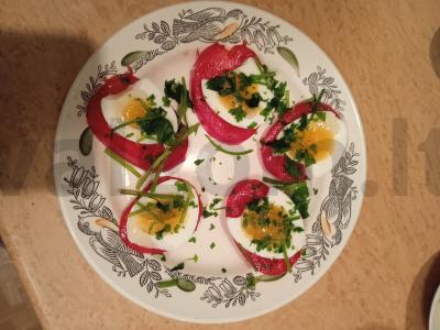 Pomidorų užkandis su kiaušiniu Žingsnis 4