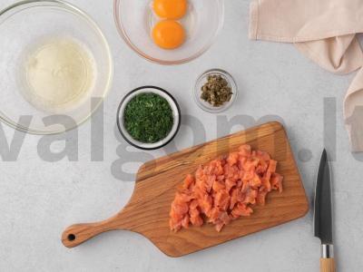 Kulebjakas iš trijų rūšių žuvies Žingsnis 2