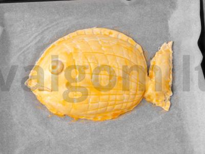 Kulebjakas iš trijų rūšių žuvies Žingsnis 6