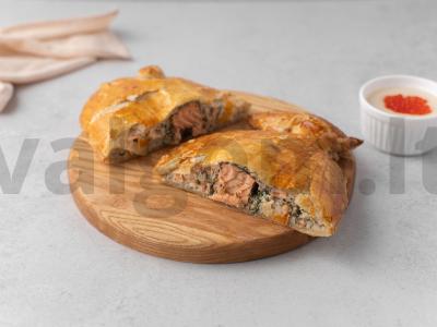 Kulebjakas iš trijų rūšių žuvies pagrindine nuotrauka