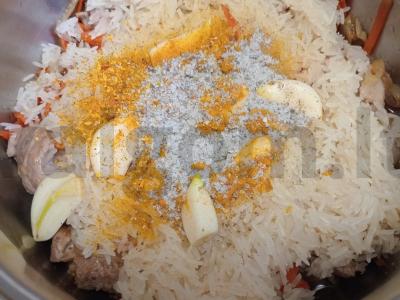 Basmati ryžių plovas su antis krūtinėlė Žingsnis 8