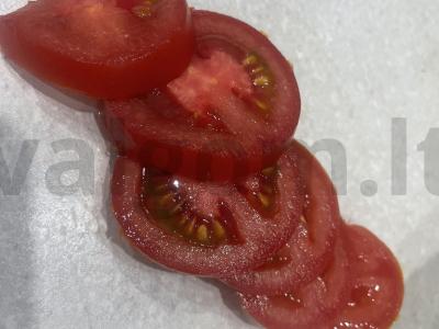 Užkandis „Grūdų duonos skrudinta duona su česnaku ir pomidorais“ Žingsnis 8