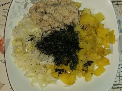 Salotos su konservuota skumbrė „Greitai ir skaniai“ Žingsnis 4