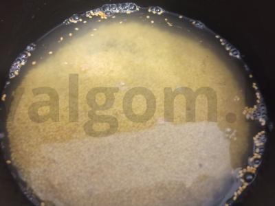 Pšenas lėtoje viryklėje su troškintomis raugintomis kopūstais Žingsnis 1