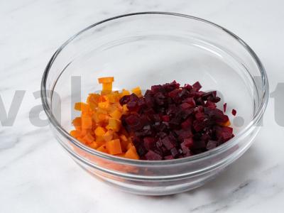 Vinegretas be bulvių Žingsnis 3