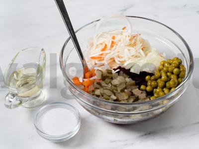 Vinegretas be bulvių Žingsnis 6