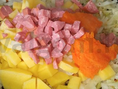 Daržovių „Selianka“ su dešra Žingsnis 9