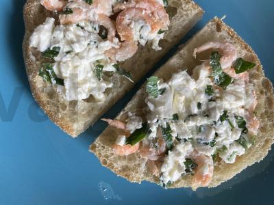 Sumuštinis su sūrio įdaru, krevetėmis ir petražolėmis Žingsnis 5