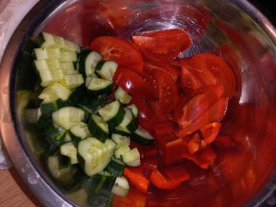 Salotos su Pekino kopūstu ir sniego krabu Žingsnis 3