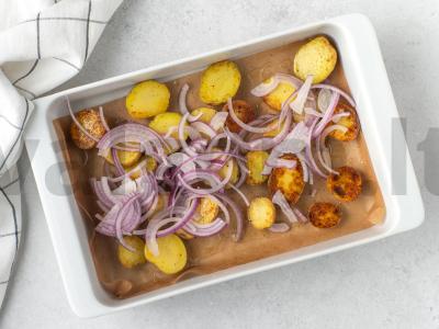 Bulvių salotos su ridikėliais ir pesto Žingsnis 3