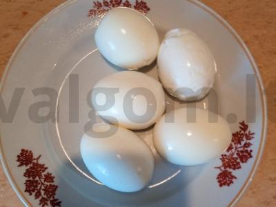 Įdaryti kiaušiniai šventiniam stalui Žingsnis 1