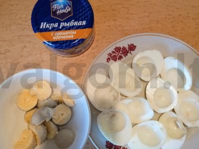 Įdaryti kiaušiniai šventiniam stalui Žingsnis 2