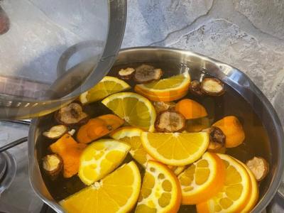 Naujųjų metų kompotas iš mandarinų ir kriaušių Žingsnis 5