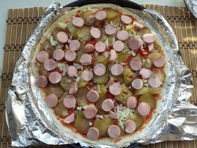 Namų pica su dešrelėmis Žingsnis 5