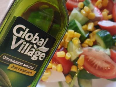 Salotas su krabų mėsa ir daržovėmis Žingsnis 6