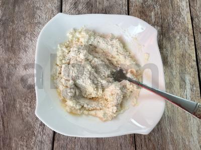 Švelnūs varškėčiai su šokoladiniu kremu Žingsnis 3