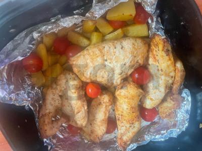 Kalakutiena su bulvėmis ir vyšniniais pomidorais Žingsnis 4