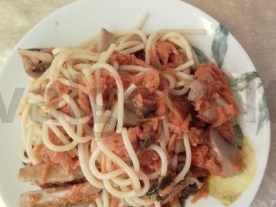 Spagečiai su daržovėmis ir grybais sojų padaže Žingsnis 14