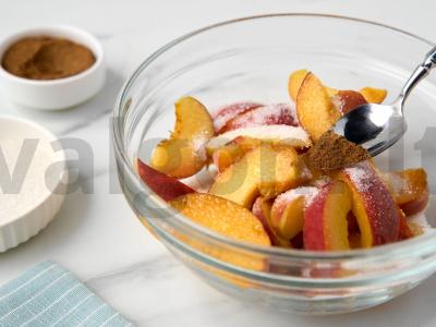 Persikų pyragas su migdolų miltais Žingsnis 4