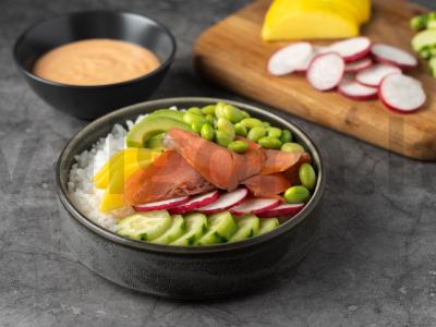 Poke bowl su rūkytomis lašišomis Žingsnis 6