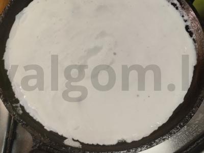 Baltymini blynai su krabų mėsa ir chuka jūros dumbliais Žingsnis 3