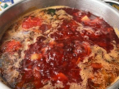 Vegetariškas boršas su konservuotomis pupelėmis Žingsnis 6