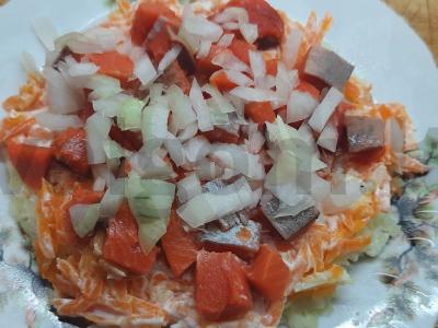 Silkė po šubomis su raudona žuvimi Žingsnis 5