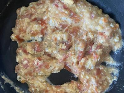 Makaronai su kiaušiniu ir pomidoru keptuvėje Žingsnis 11