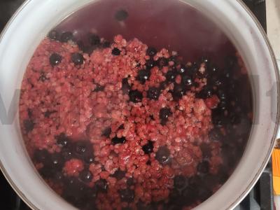 Ryškus, aromatingas kompotas su avietėmis, juodosiomis serbentėmis ir šermukšniu Žingsnis 1