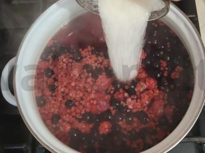 Ryškus, aromatingas kompotas su avietėmis, juodosiomis serbentėmis ir šermukšniu Žingsnis 2