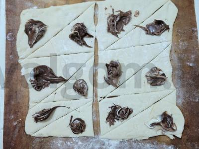 Kruasanai su šokoladiniu-pieno kremu Žingsnis 3