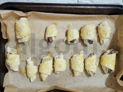 Kruasanai su šokoladiniu-pieno kremu Žingsnis 5