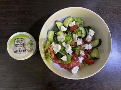 Lengvas vasaros salotas su varškės sūriu ir terijaki padažu Žingsnis 5