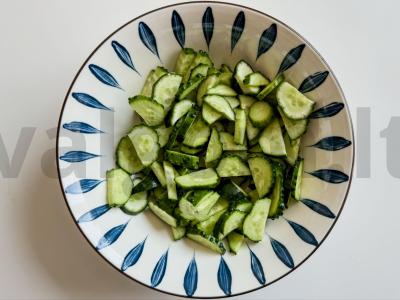 Bulvių salotas su šviežiu agurku Žingsnis 2