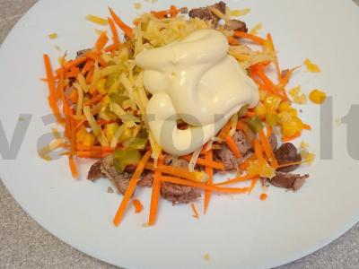 Salotas „Gribų pieva“ su vištienos kepenimis Žingsnis 8