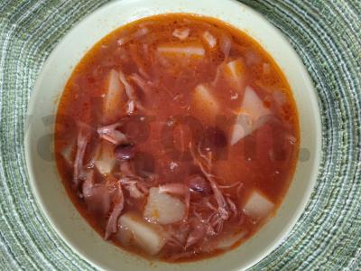 Kvapnus boršas su pupelėmis ir kopūstais Žingsnis 10