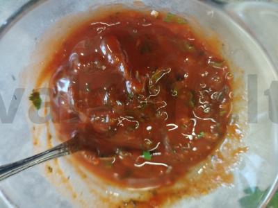 Aštrus pomidorų padažas su kalendra Žingsnis 7