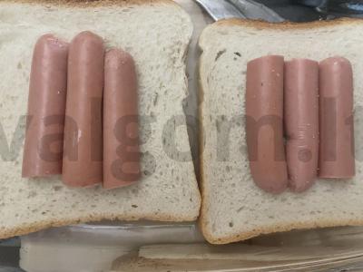 Karšti sumuštiniai su kiaušiniu ir dešrelėmis Žingsnis 3