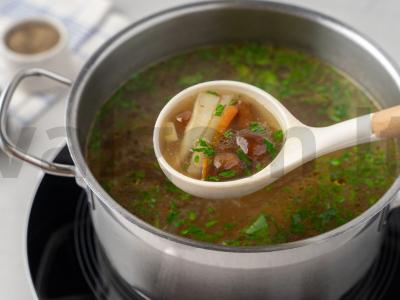 Vegetariškas sriuba iš šaldytų grybų Žingsnis 6