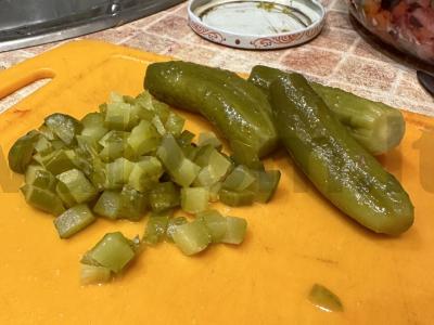 Vinegretas su žaliais žirneliais ir majonezu Žingsnis 8