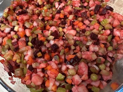 Vinegretas su žaliais žirneliais ir majonezu Žingsnis 10