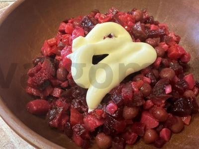 Vinegretas su žaliais žirneliais ir majonezu Žingsnis 11