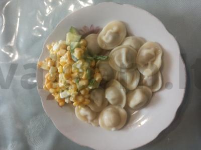 Salotos su kukurūzais ir žaliuoju svogūnu Žingsnis 6